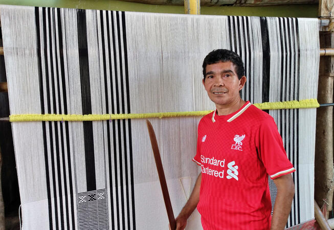 Luterio Domínguez Guzmán, hijo de Elia Guzmán, también artesano.