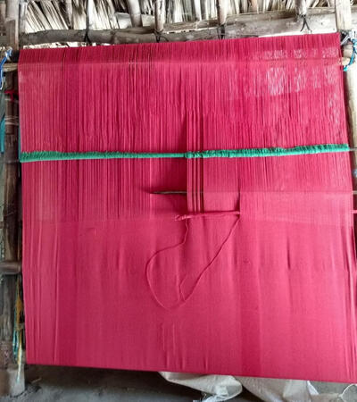 Telar de hamacas en construcción. Hecho por Licita.